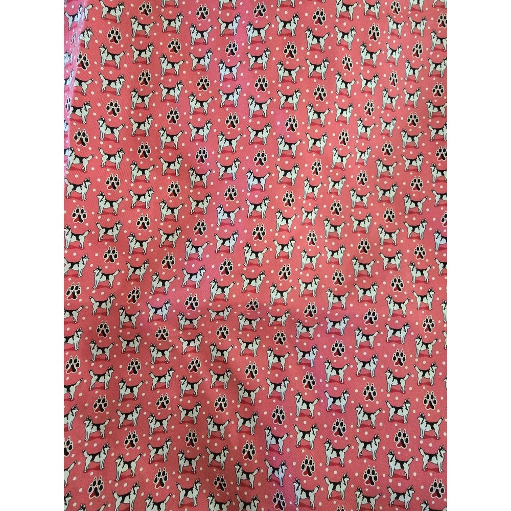 Vineyard Vines Scarf Husky Dog Print Red Square - Picture 5 of 5